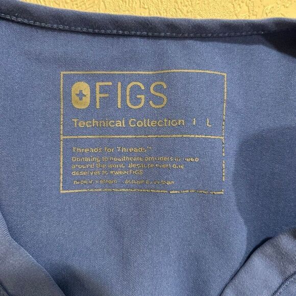 FIGS Technical Collection Scrub Top Blue Size L Mens Womens Unisex Pocket - Picture 3 of 6